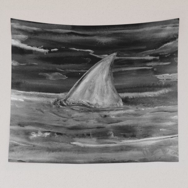 Item preview,  Shark fin white on black designed and sold by Kissart.