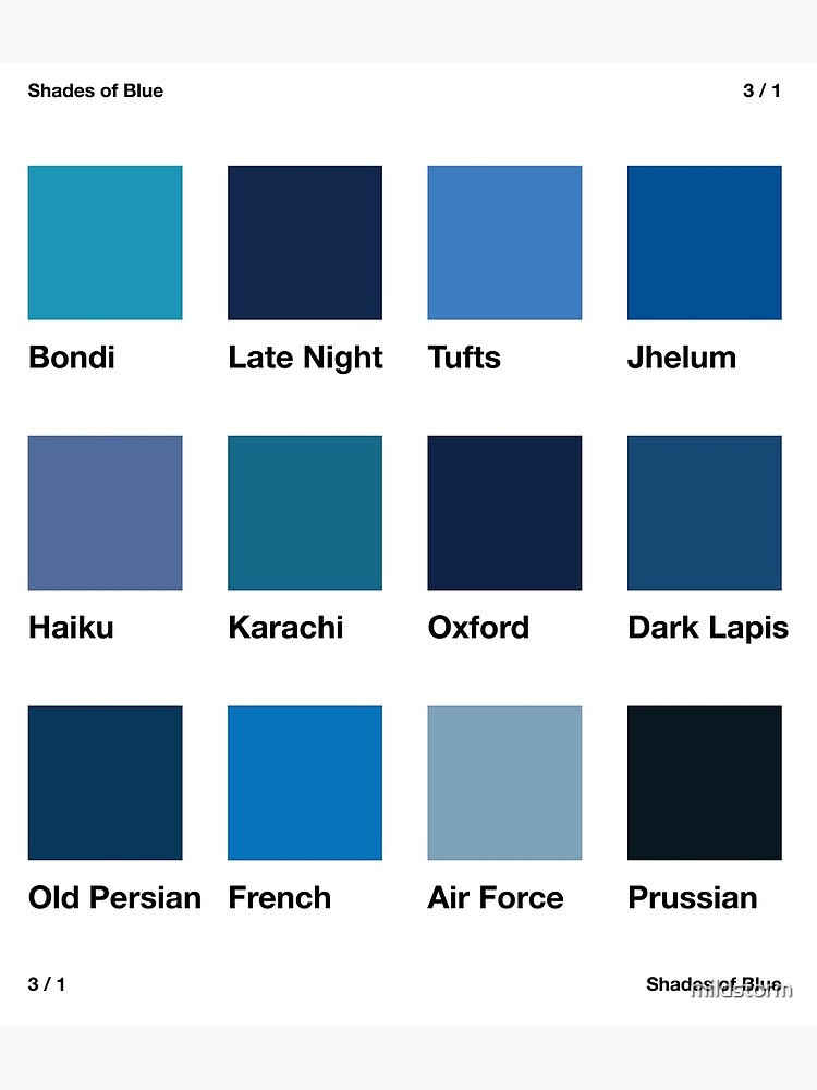 Shades of Azure Color  Blue shades colors, Hex color palette, Flat color  palette