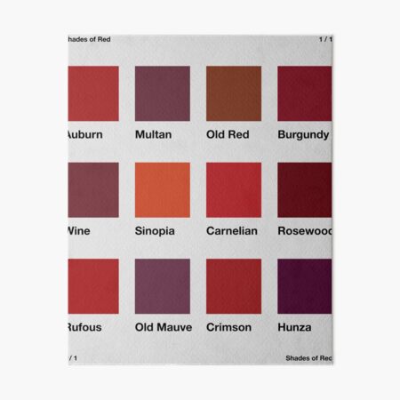shades of red color palette poster