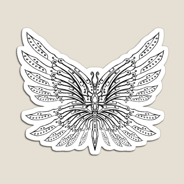 Butterfly Knives Tattoo Magnet