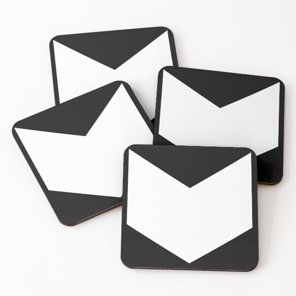 Item preview, Downwards Pointing Chevron Symbol | White on Black Ground - Minimalism Art Design designed and sold by Dator.