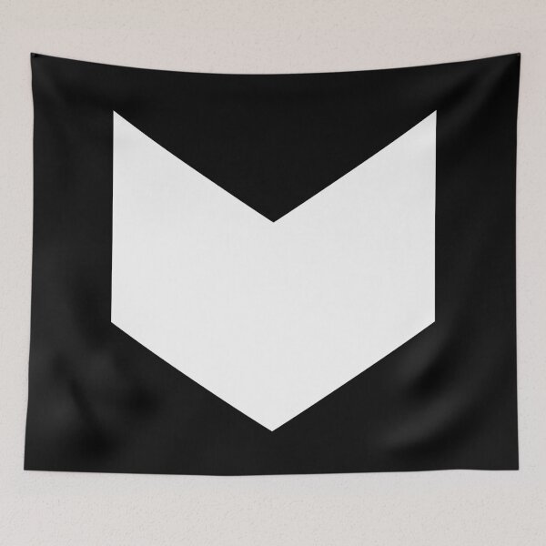 Item preview, Downwards Pointing Chevron Symbol | White on Black Ground - Minimalism Art Design designed and sold by Dator.