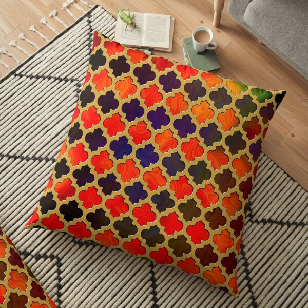 Moroccan pattern - golden cage Floor Pillow