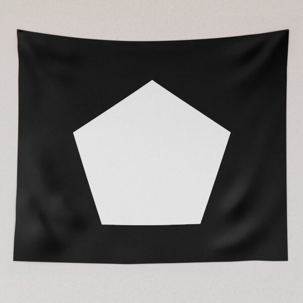 Item preview, Simple Pentagon Symbol | White on Black Ground - Minimalism Art Design designed and sold by Dator.