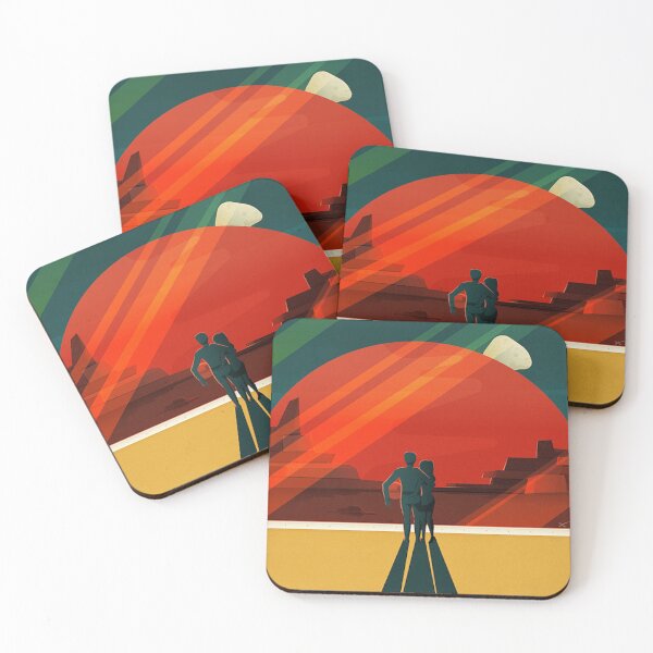 Item preview, Phobos and Deimos Travel Poster designed and sold by Nikki SpaceStuffPlus.