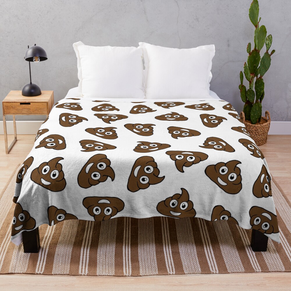 poo emoji Throw Blanket
