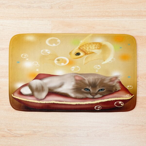 Item preview, Cute kitten Dreams of Goldfish designed and sold by MurphyMorganGifts.