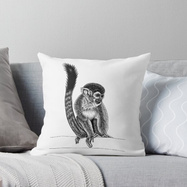 Item preview, Squirrel monkey - ink illustration designed and sold by LorenDowding.
