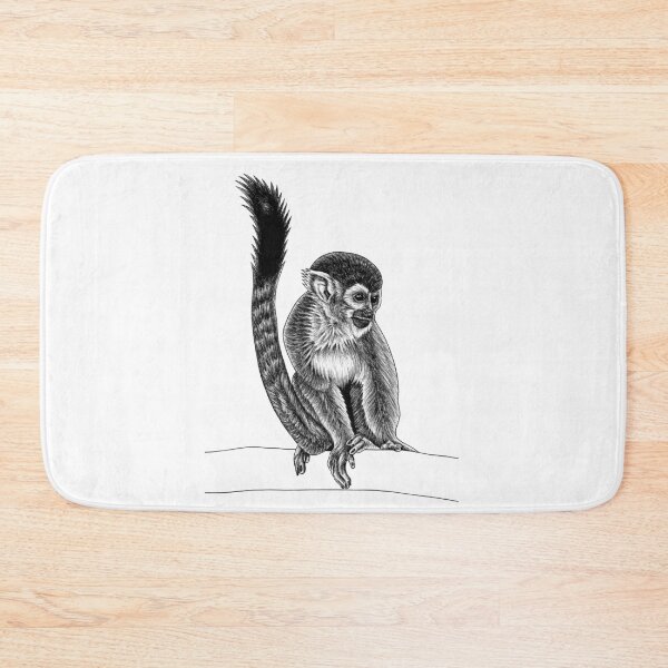 Item preview, Squirrel monkey - ink illustration designed and sold by LorenDowding.