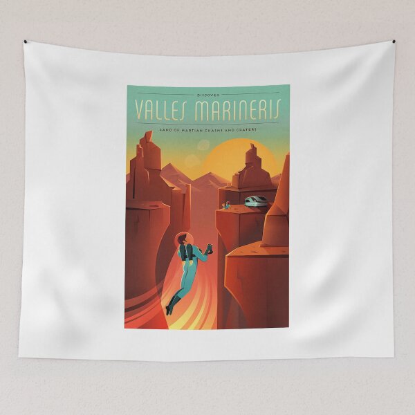 Item preview, Vallis Marineris Travel Poster designed and sold by Nikki SpaceStuffPlus.