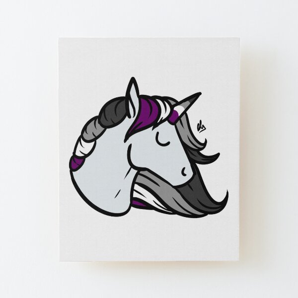 Pride Unicorn - Asexual/Ace Wood Mounted Print