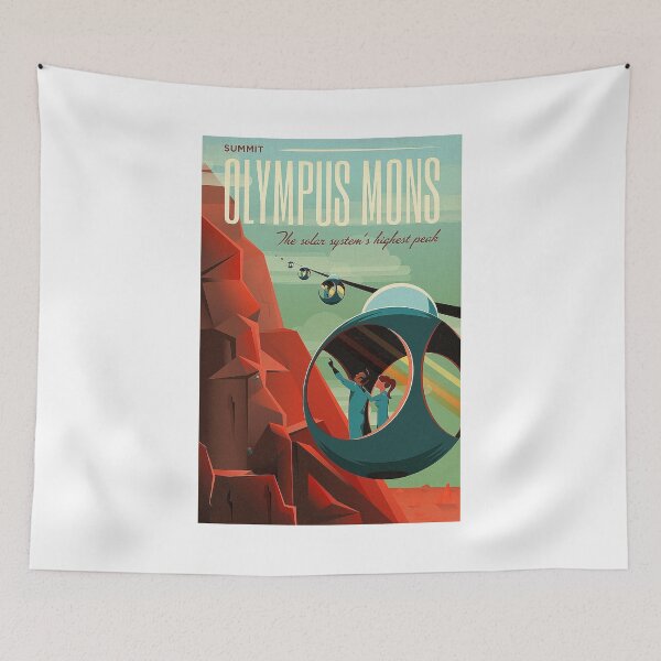 Item preview, Olympus Mons Travel Poster designed and sold by Nikki SpaceStuffPlus.