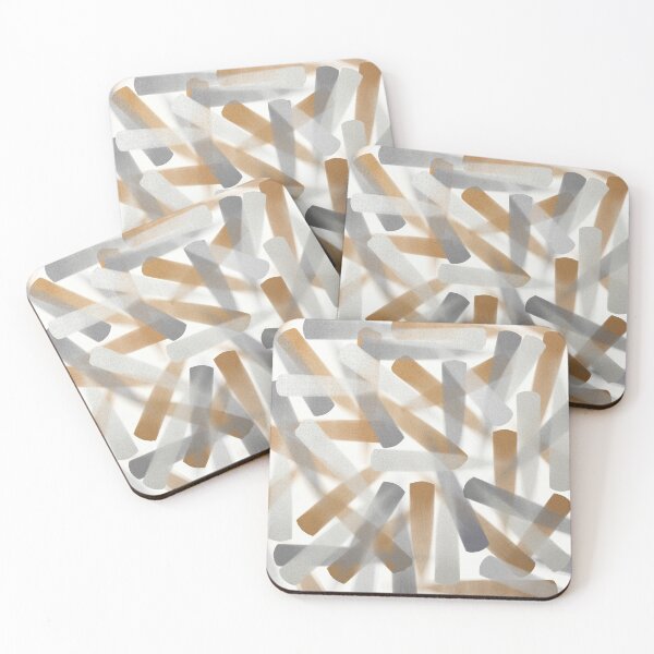 Item preview, White, Gold and Silver Digitally Painted Brush Strokes designed and sold by Elsy's Art.