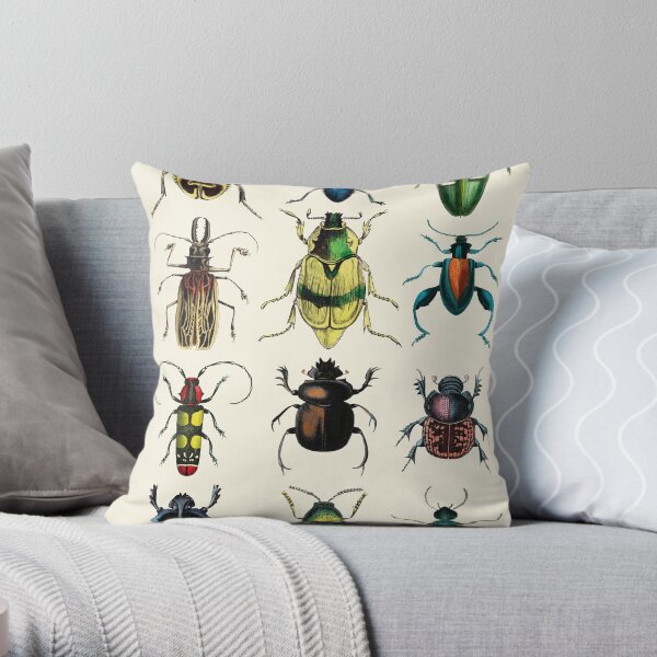Jeweled Beetles Throw Pillow