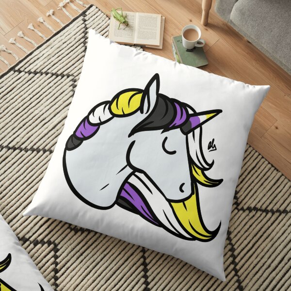 Pride Unicorn- Nonbinary/Enby/NB Floor Pillow