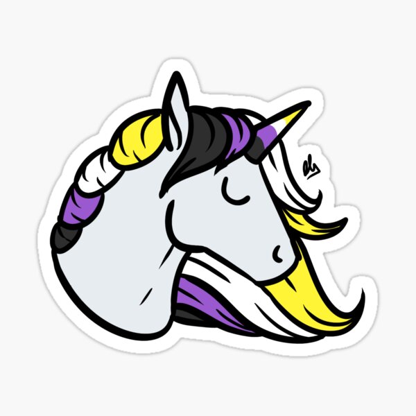 Pride Unicorn- Nonbinary/Enby/NB Sticker