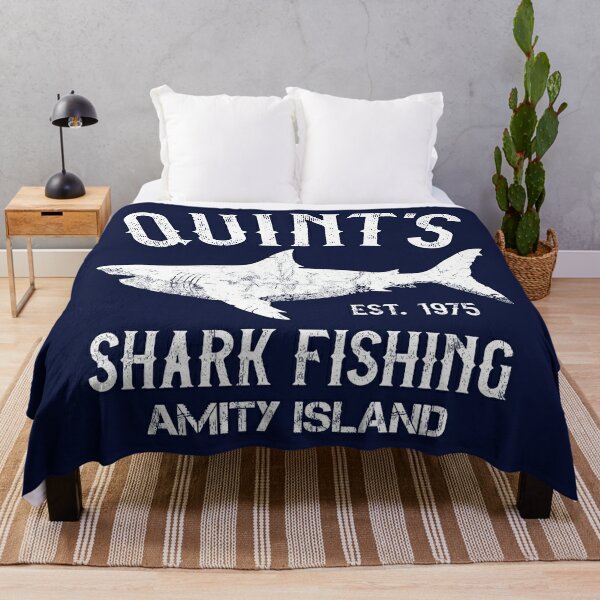 Quint's Shark Fishing - Amity Island 1975 Throw Blanket for Sale by  IncognitoMode