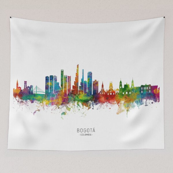 Aperçu de l'œuvre Bogotá Colombia Skyline créée et vendue par ArtPrints.