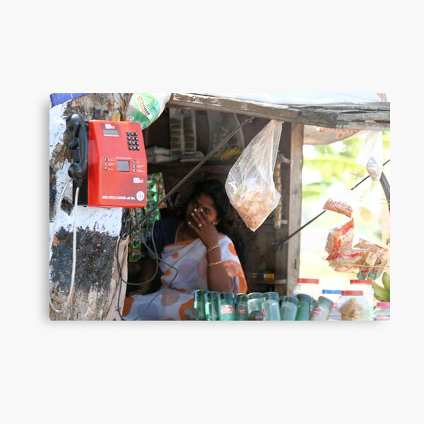 Rural telephone-Tamil Nadu state. India. Metal Print