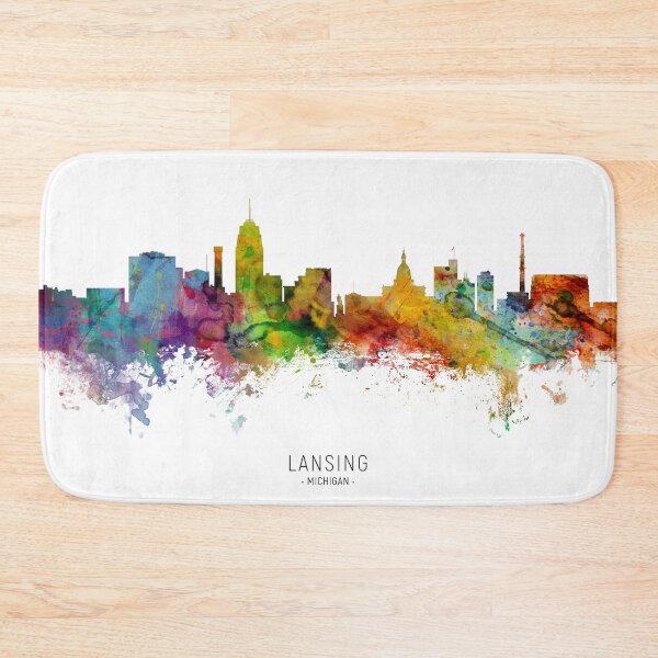 Item preview, Lansing Michigan Skyline designed and sold by ArtPrints.
