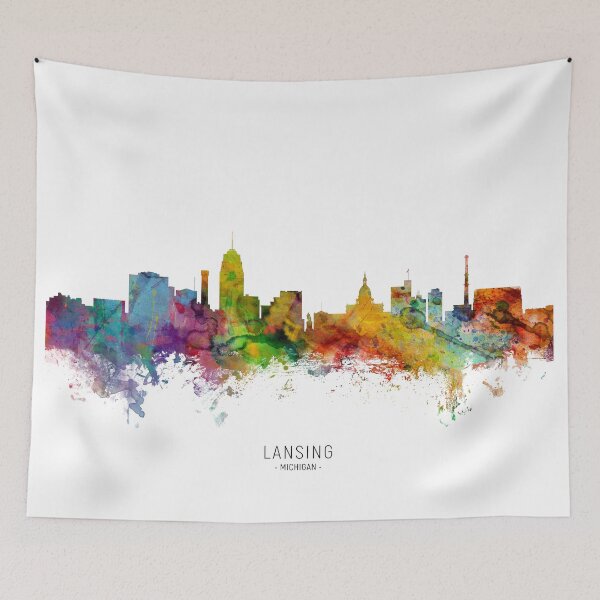 Item preview, Lansing Michigan Skyline designed and sold by ArtPrints.