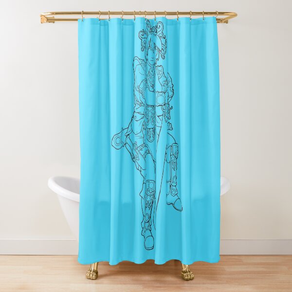 Summer Avatar Woman Goddess, transparent line-art Shower Curtain