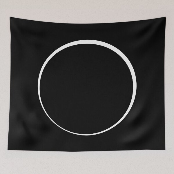 Item preview, Thin Eclipse Circle | White on Black Ground - Minimalism Art Design designed and sold by Dator.