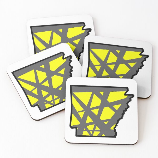 Item preview, Arkansas State Map Yellow and Gray Geometric Pattern designed and sold by lukaskugler.