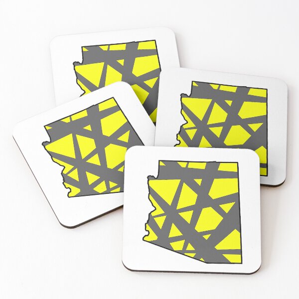 Item preview, Arizona State Map Yellow and Gray Geometric Pattern designed and sold by lukaskugler.