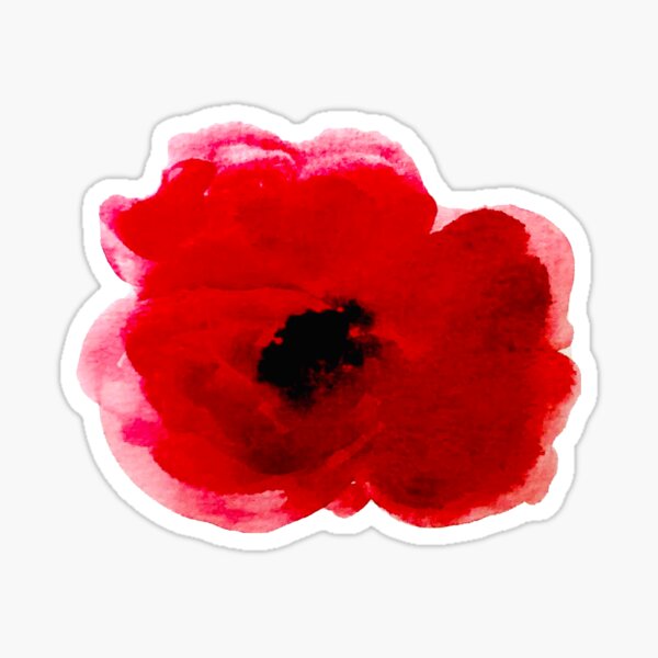Watercolor Poppy Sticker