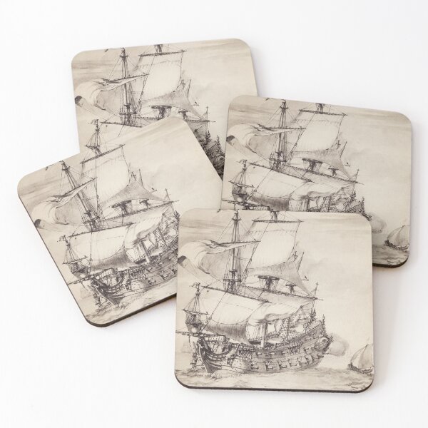 Item preview, A Frigate at Sea, (Pierre Puget, 17th century) designed and sold by Vintagenaut.