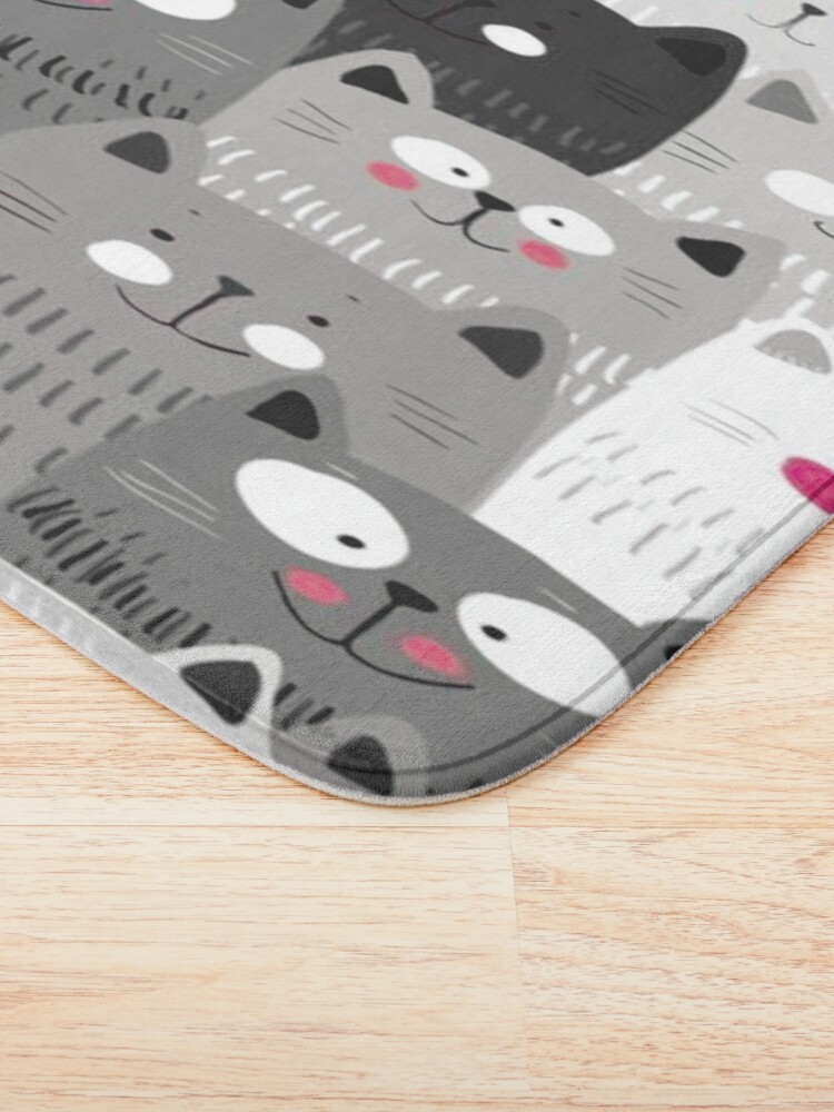 Thumbnail 3 of 6, Bath Mat, Cats designed and sold by Ochic.