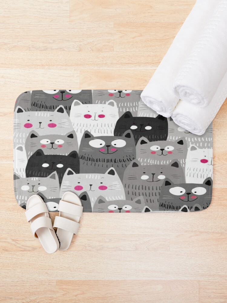 Thumbnail 1 of 6, Bath Mat, Cats designed and sold by Ochic.