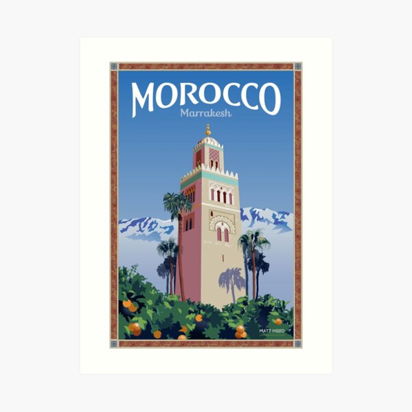 Visit Marrakesh Art Print