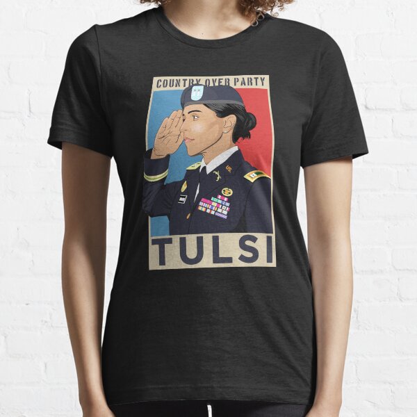 Tulsi Gabbard 2020 for President, Country Over Party, Military Veteran Salute Essential T-Shirt