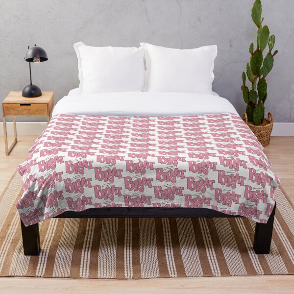 Pink Brat logo Throw Blanket