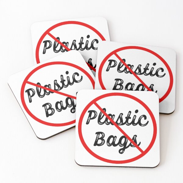 Item preview, No More Plastic Bags Red Black designed and sold by Minnie777.