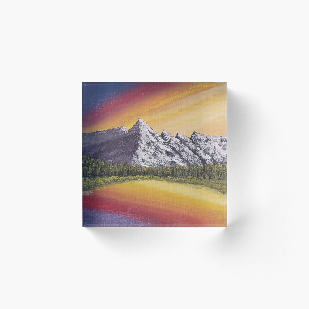 acrylic mountain painting easy