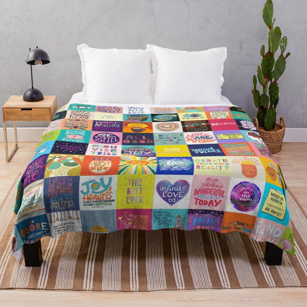 Positivity Patchwork Throw Blanket