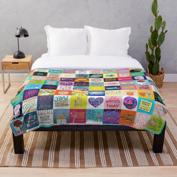 Positivity Patchwork Throw Blanket
