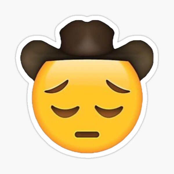 Item preview, Sad Cowboy Emoji designed and sold by virginiaviolet1.
