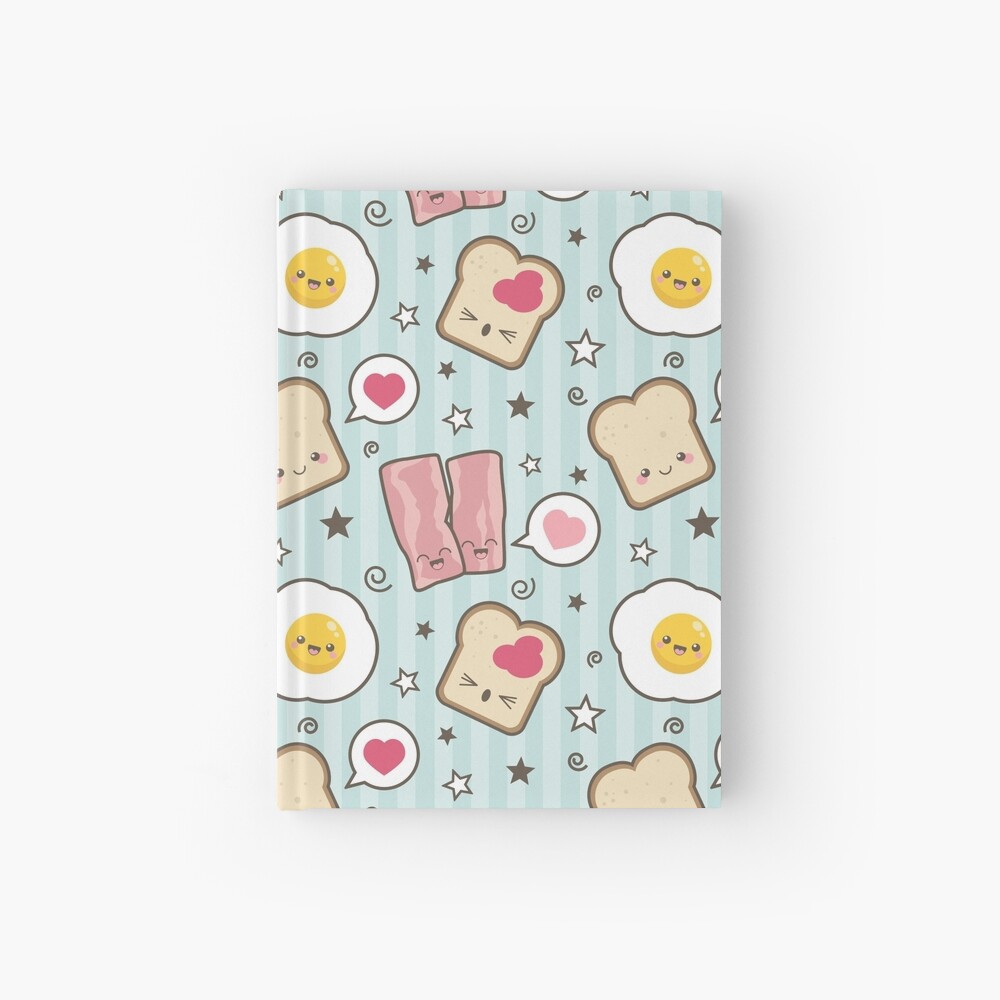 Kawaii Bacon Egg and Bread Hardcover Journal