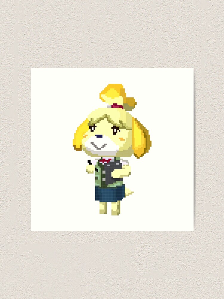 Impression Artistique Pixel Isabelle Animal Crossing Nouvelle Feuille Imprimer Par Niymi Redbubble