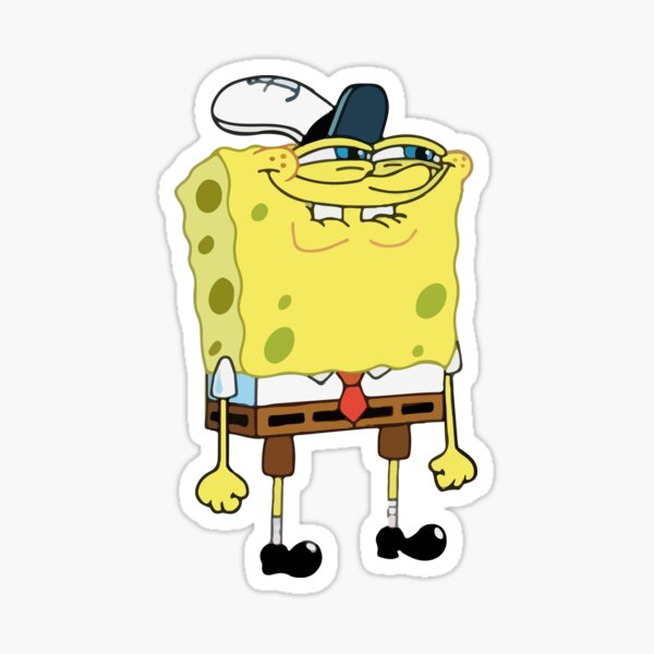 Spongebob Smiling Meme Sticker