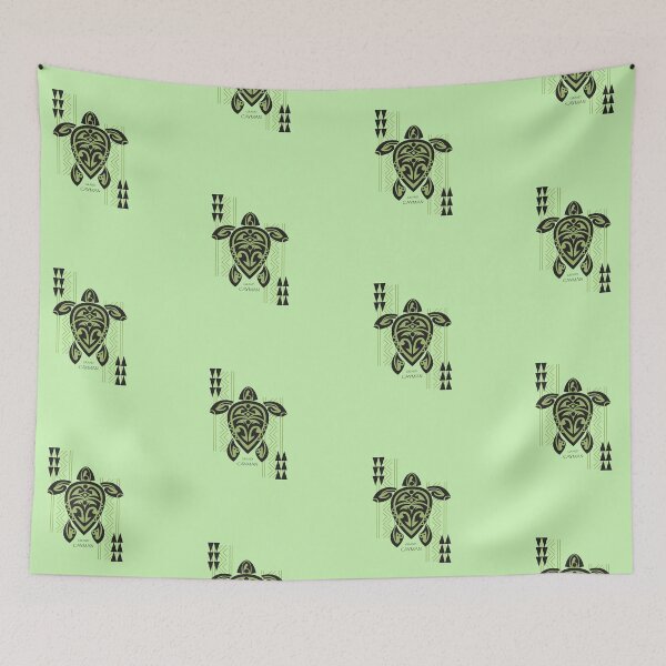 Item preview, Black & Green Tribal Turtle Tattoo Warrior / Grand Cayman designed and sold by srwdesign.