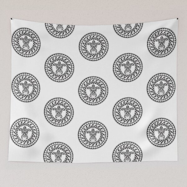 Item preview, Tribal Turtle Tattoo Mandala Maui / B&W designed and sold by srwdesign.