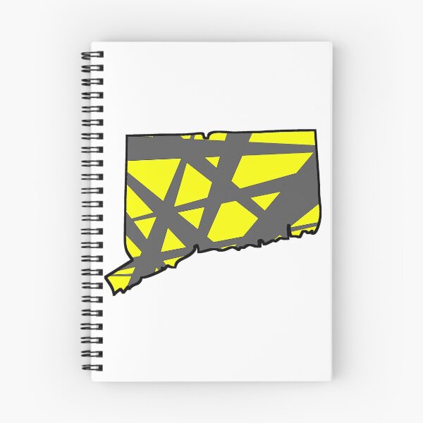 Item preview, Connecticut State Map Yellow and Gray Geometric Pattern designed and sold by lukaskugler.