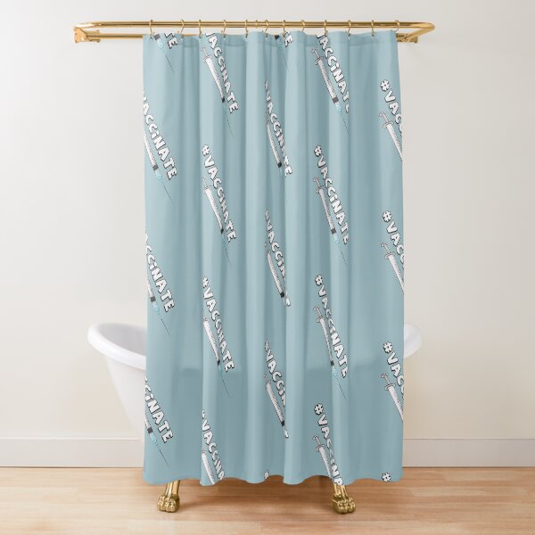 #VACCINATE Public Health Nerd Sticker Shower Curtain