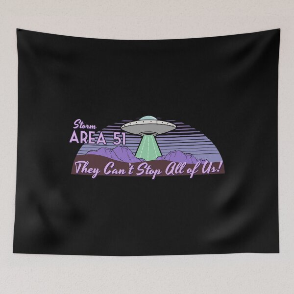 Item preview, Storm Area 51 They Can't Stop Us All Alien UFO Retro Advert designed and sold by MintedFresh.