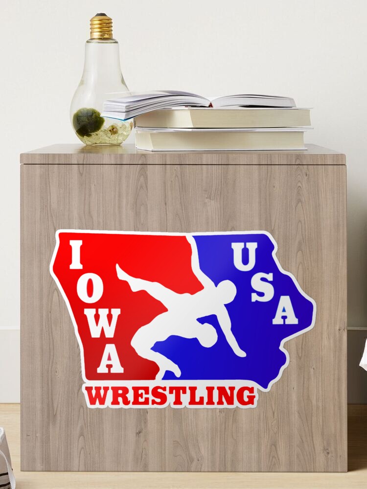 Wrestling earguad with IOWA USA wrestling stickers